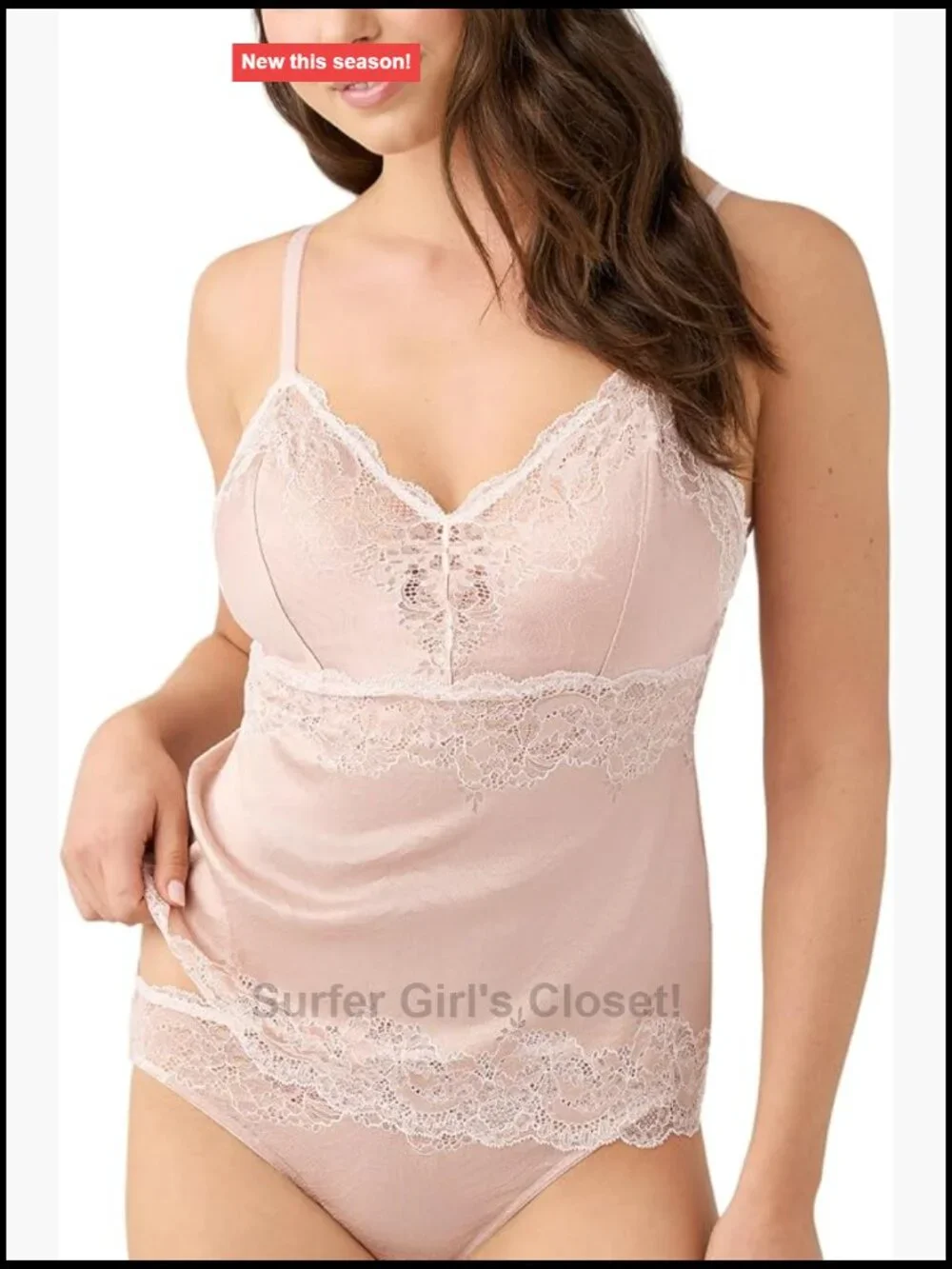 Wacoal Women's Modern Affair Lace Stretch Satin V-Neck Camisole